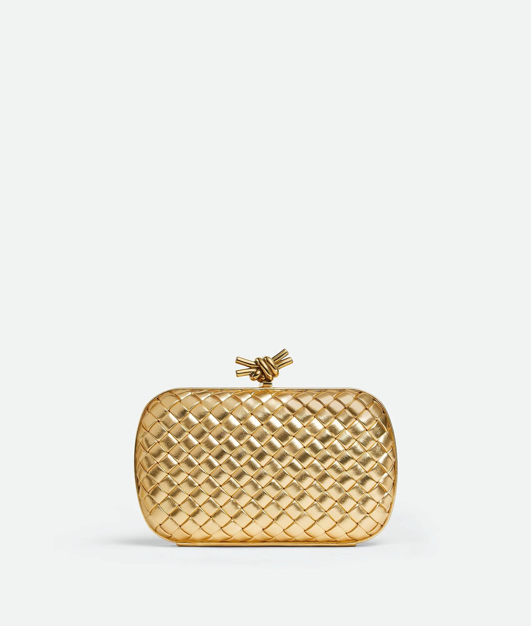 Gold Bottega Veneta Knot clutch